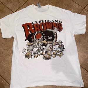 Cleveland Browns T-Shirt mens large white dog dawg pound screen printed
